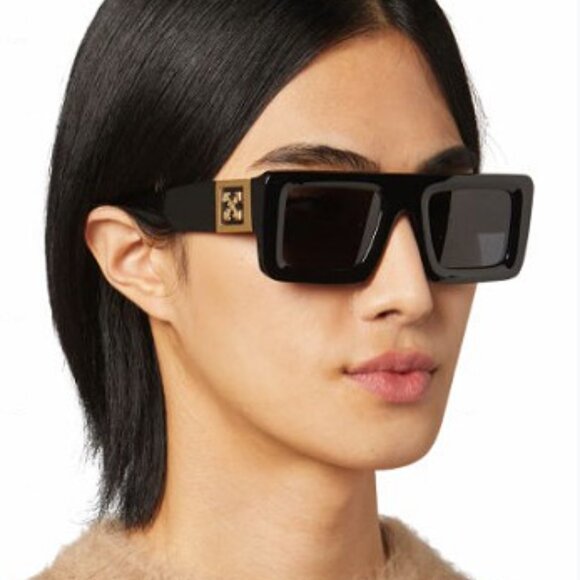 Off-White OERI060 AF LEONARDO 1007 Square Sunglasses – Black/Dark Grey - Picture 2 of 11